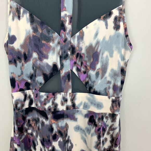 Silence Noise Mesh Skater Dress Purple Gray Watercolor Cutout Urban Outfitters M - Picture 6 of 11